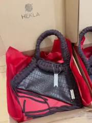 Ella kukičana torbica s eko kožom - Hekla